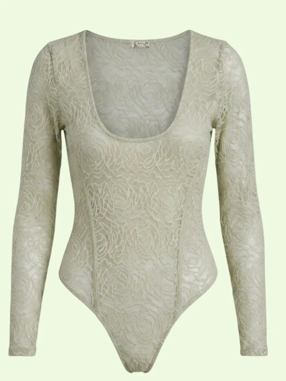 Free People In My Head Body Suit  Sheer Lace Long-Sleeve Size Small NWT